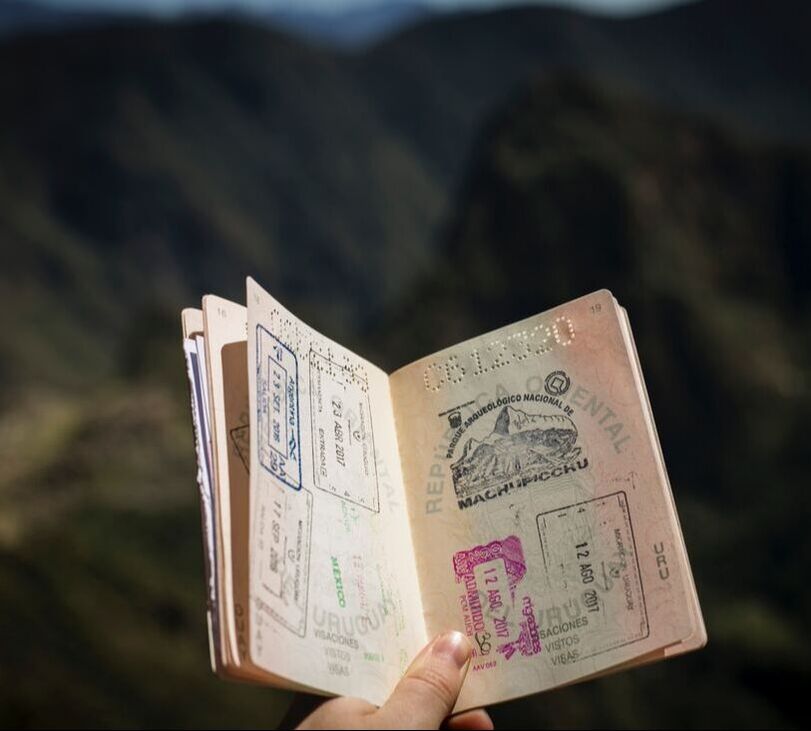 Passport Passport with Hawaiian mountains in the background